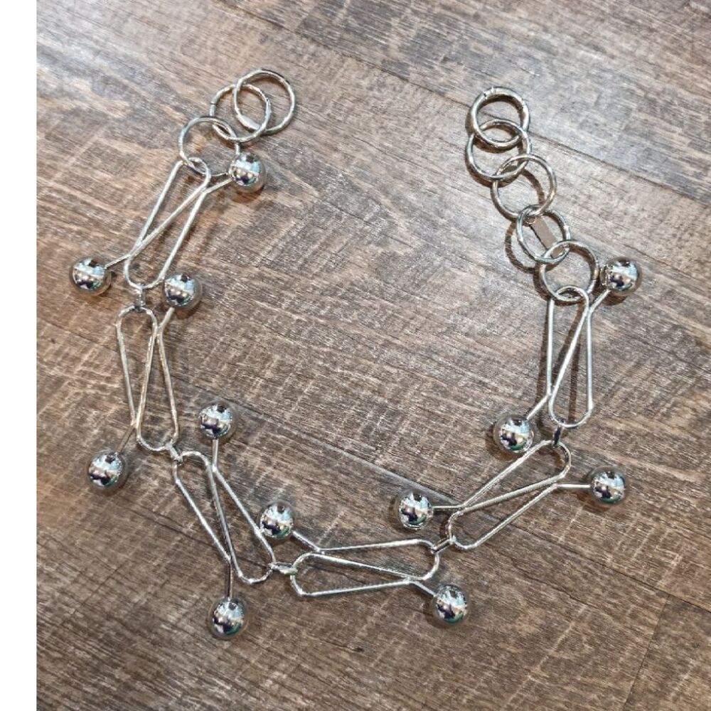 Silver Modern Gothic Punk Choker Necklace